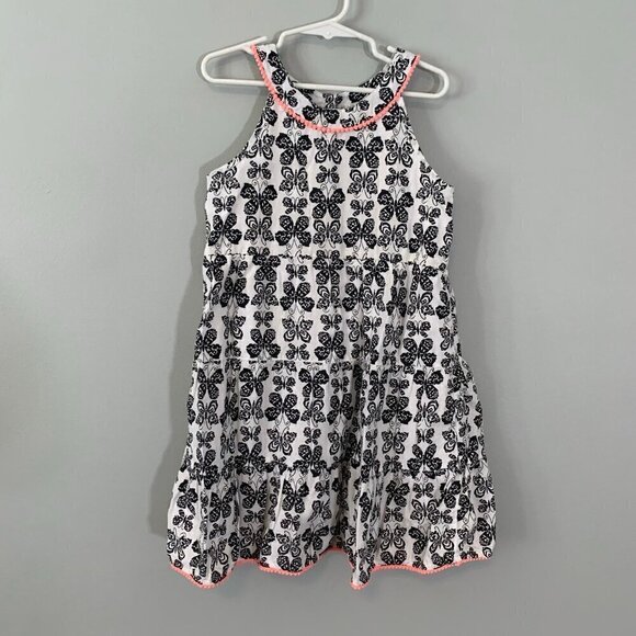 5/$25 Children's Place black white butterfly sleeveless lined summer dress - Picture 1 of 6